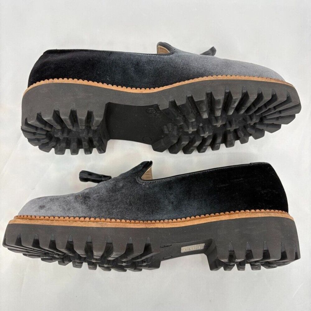 Jon Josef Gogo Gray Velvet Tassel Loafers, Size 37 EU (7 US), Old Money Academia - Picture 4 of 11